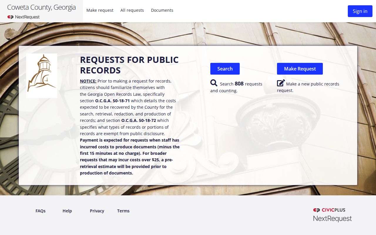 Coweta court records Open Records NextRequest portal
